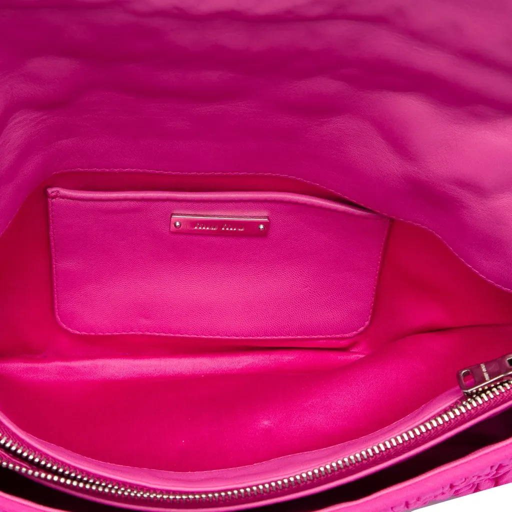 Miu Miu Matelasse Nylon Crystal Chain Satchel Pink Polyamide Very good - Model View