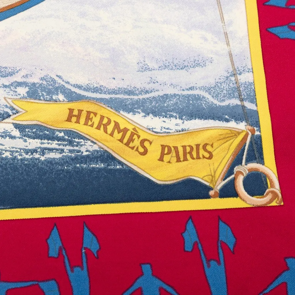 Hermès En Course Silk Scarf 90 Purple Very good - Inside View