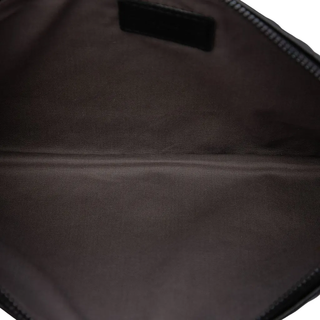 Bottega Veneta Nappa Intrecciato Zip Pouch Black Leather Very good - Model View