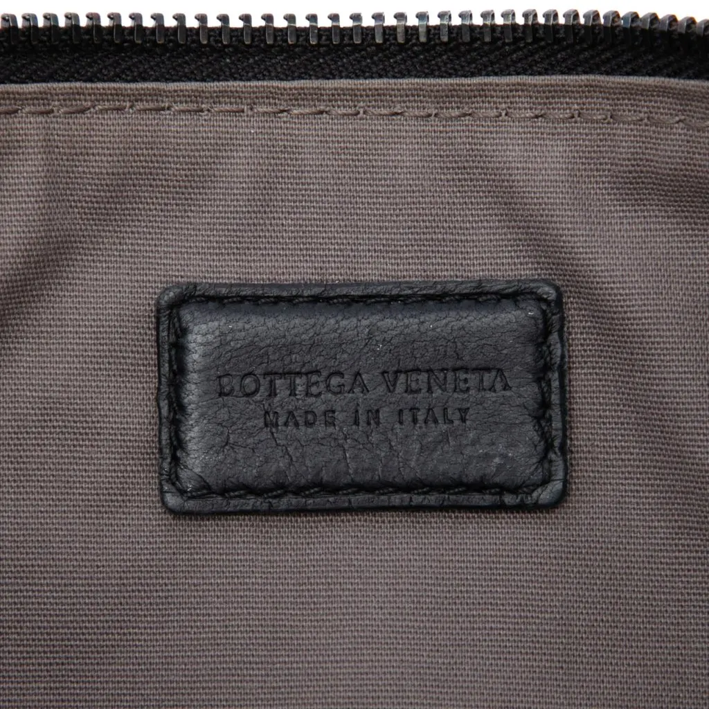 Bottega Veneta Nappa Intrecciato Zip Pouch Black Leather Very good - Box View