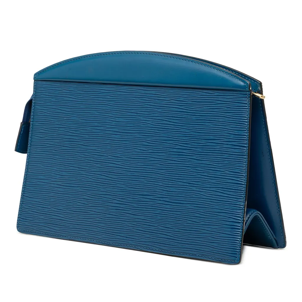 Louis Vuitton Epi Trousse Crete Blue Leather Very good - Back View