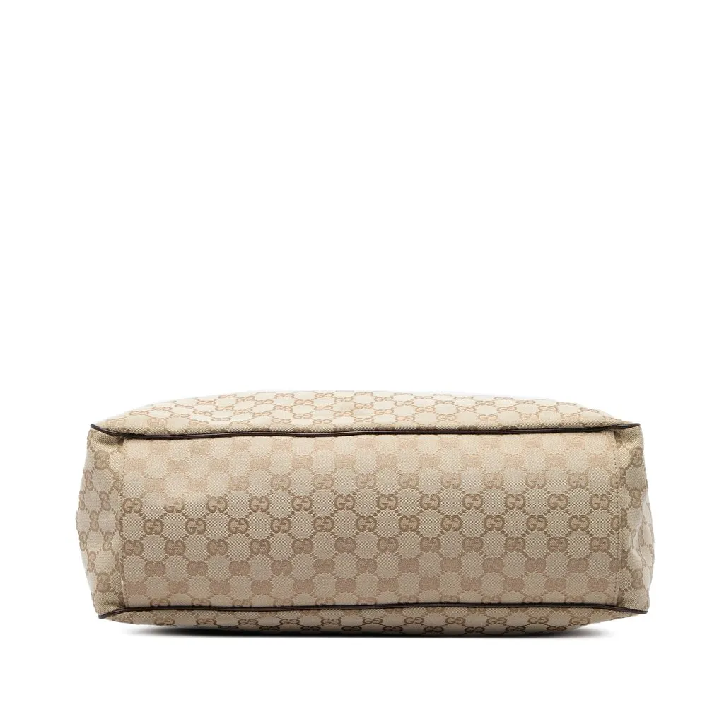 Gucci Large GG Canvas Positano Tote Beige Canvas Good - Inside View
