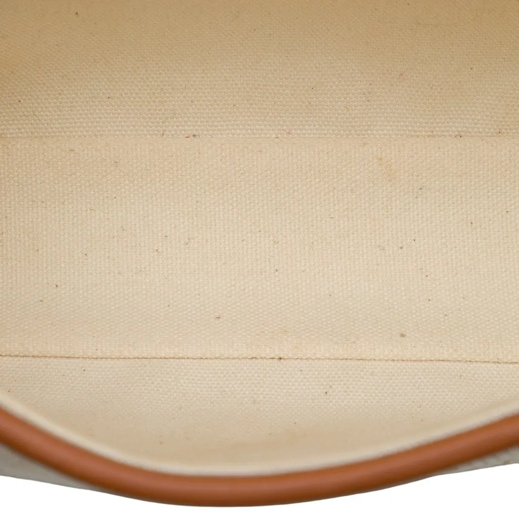 Fendi Zucca Embroidered Canvas Baguette Satchel Beige Very good - Model View