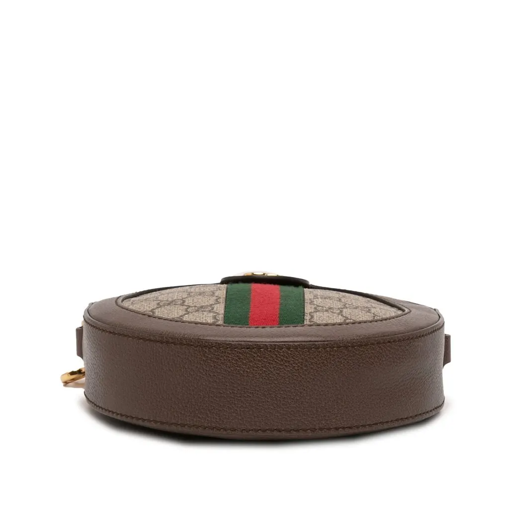 Gucci Mini GG Supreme Web Ophidia Round Crossbody Beige Very good - Inside View