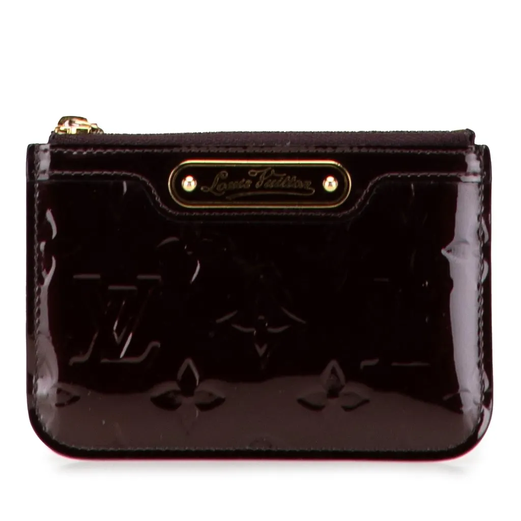 Louis Vuitton Monogram Vernis Key Pouch Purple Leather Very good - Front View