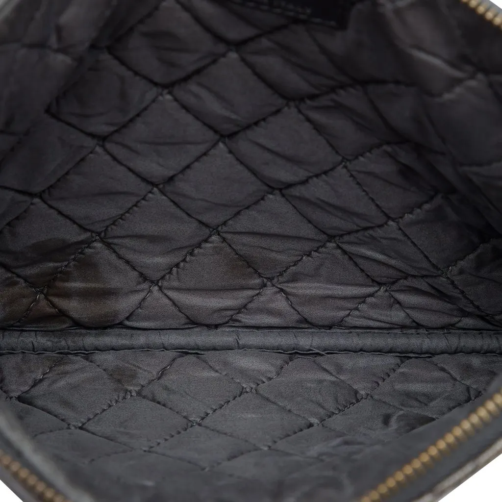 Chanel Small Quilted Crinkled Patent O Case Clutch MultiColor Leather Very good - Model View