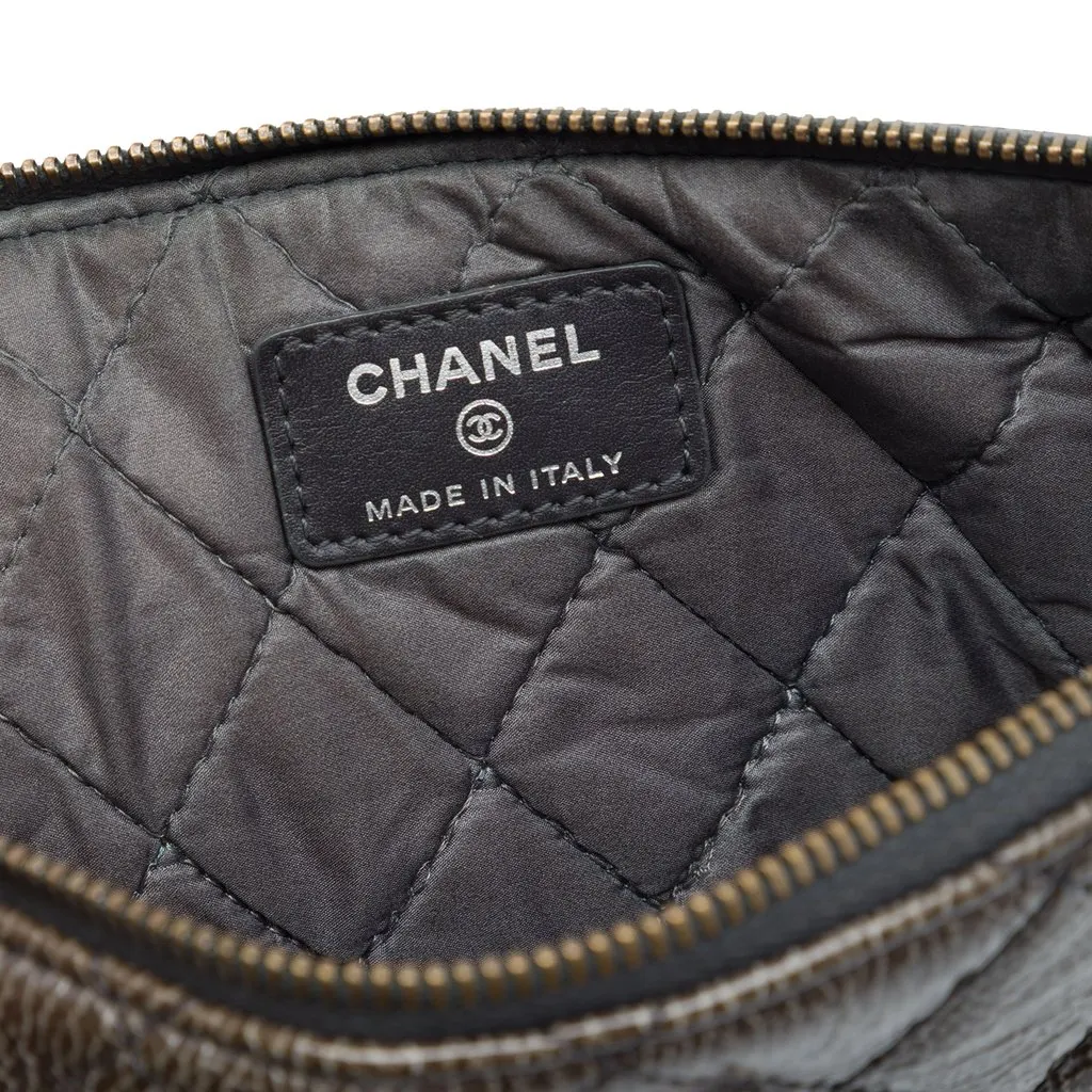 Chanel Small Quilted Crinkled Patent O Case Clutch MultiColor Leather Very good - Box View