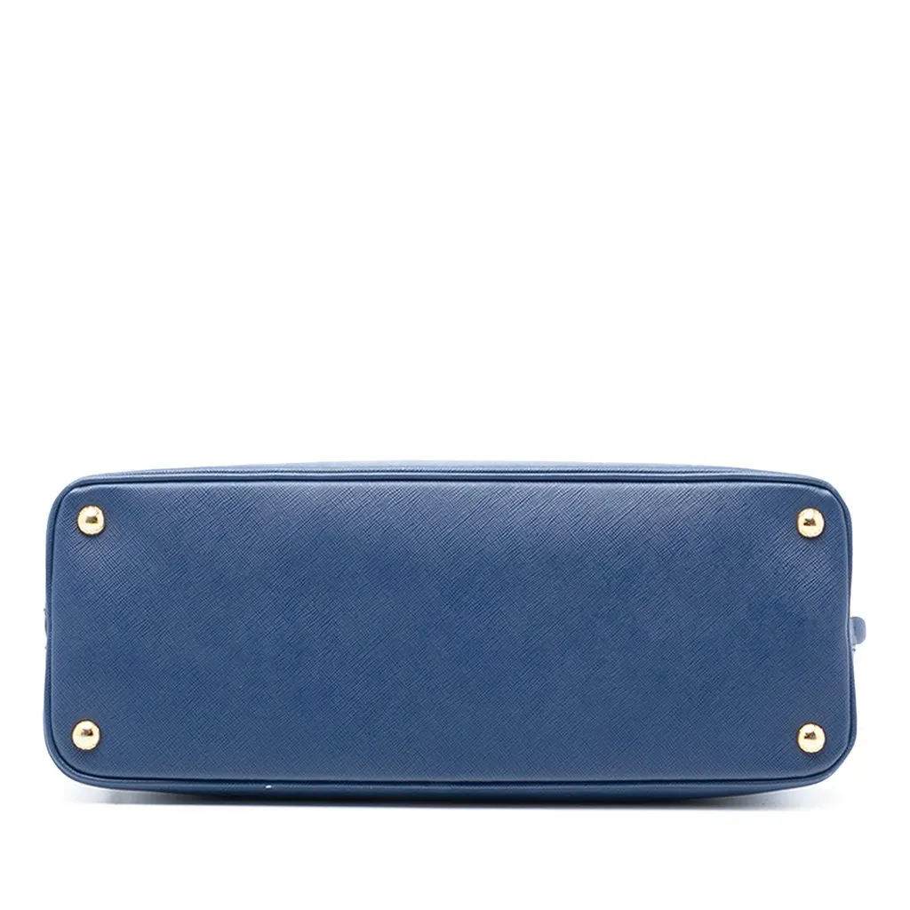 Prada Large Saffiano Lux Promenade Satchel Blue Leather Very good - Inside View