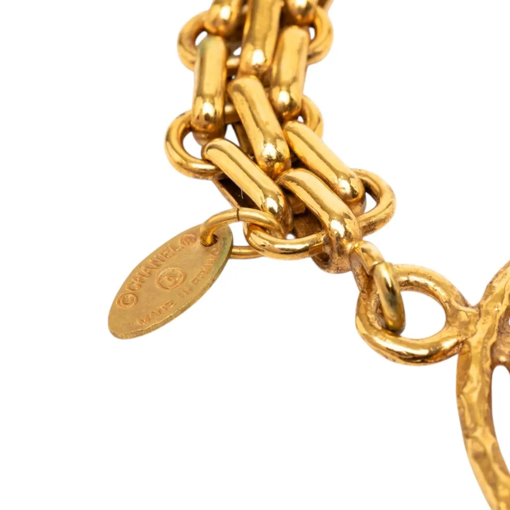 Chanel CC Gold Plated Round Key Ring Bag Charm Gold Metal Very good - Inside View