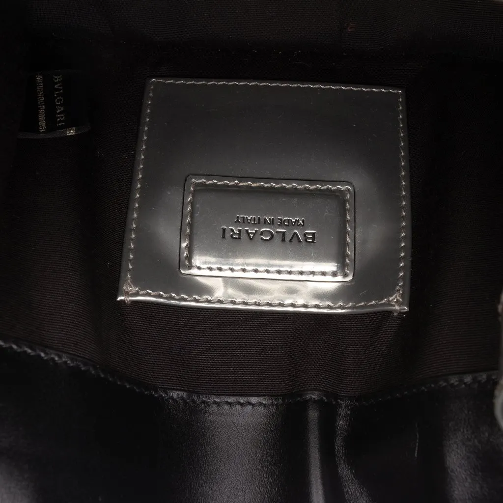 Bulgari Small Patent Serpenti Forever Crossbody Silver Leather Very good - Box View