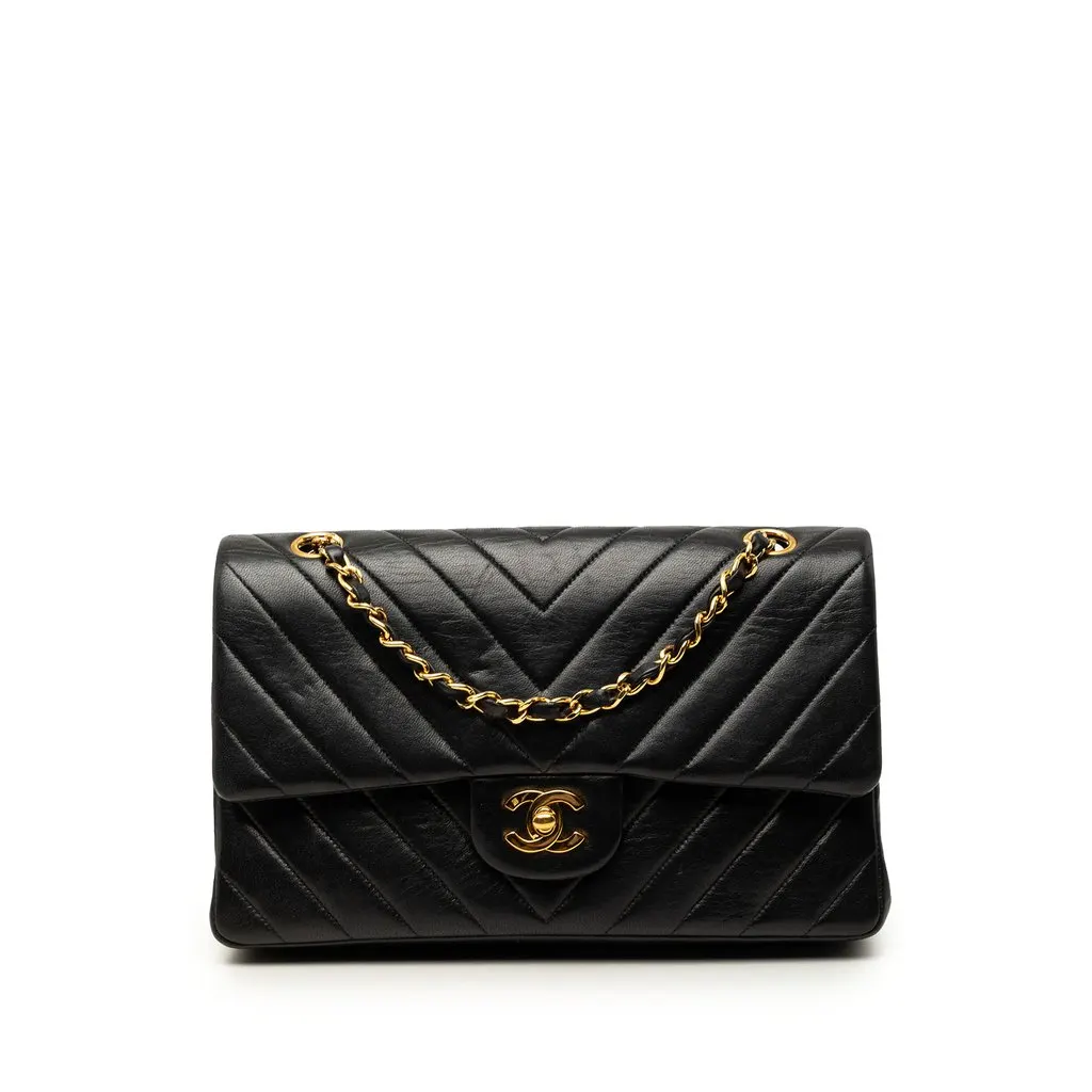 Chanel Medium Classic Chevron Lambskin Double Flap