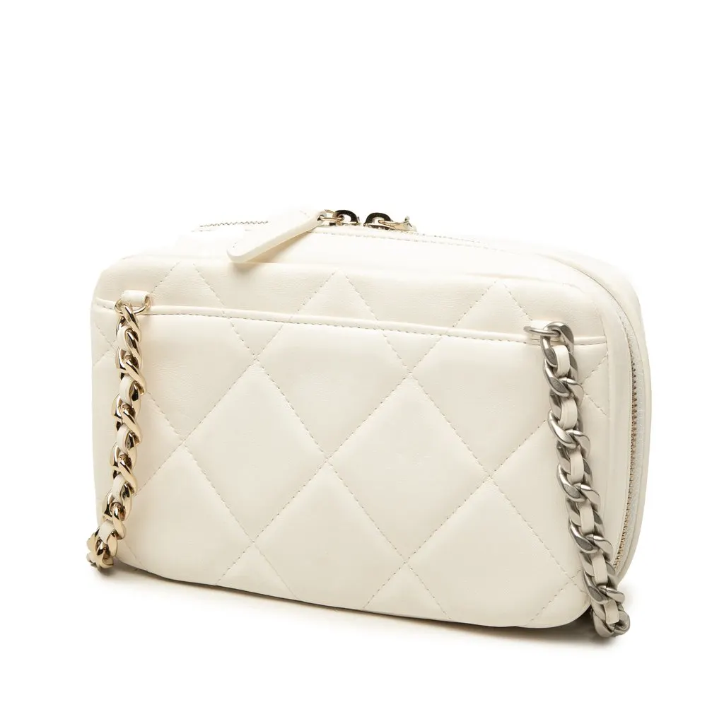 Chanel Lambskin 19 Camera Bag White Leather Very good - Back View