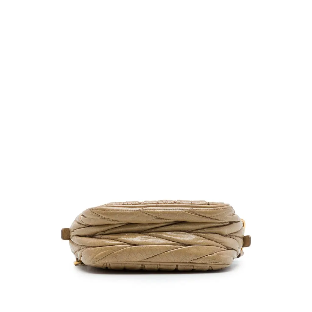 Miu Miu Matelasse Nappa Camera Bag Beige Leather Good - Inside View