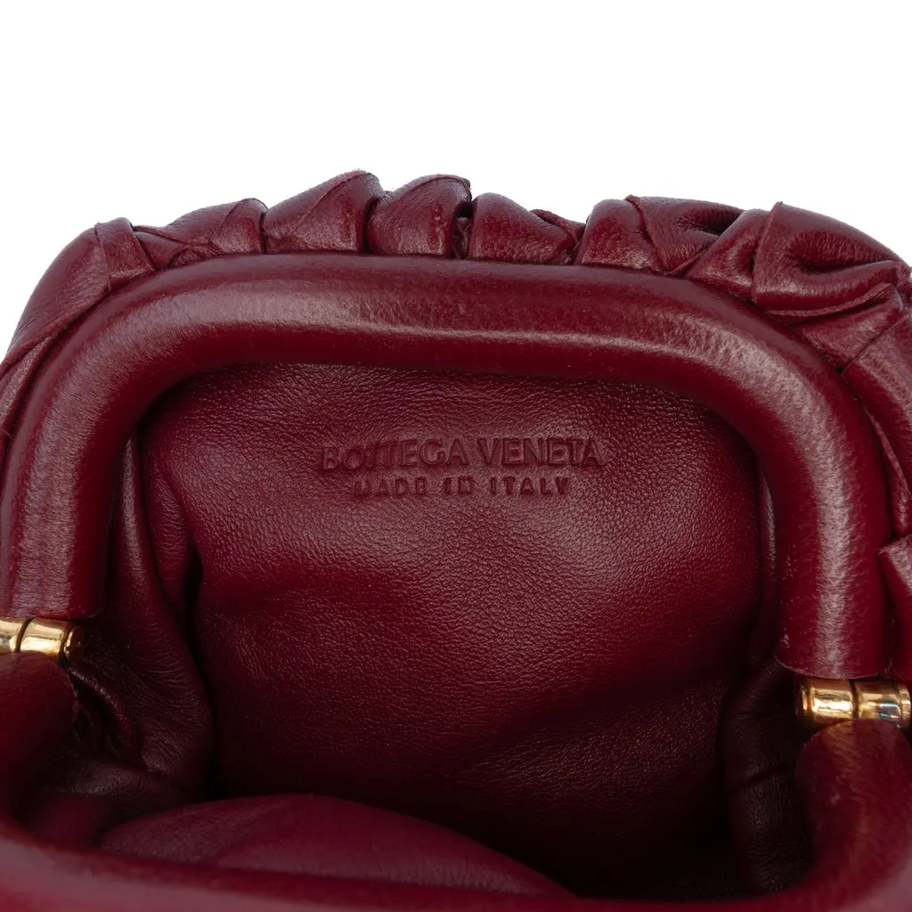Bottega Veneta Nappa Intrecciato The Extra Mini Pouch Crossbody Red Leather Very good - Box View
