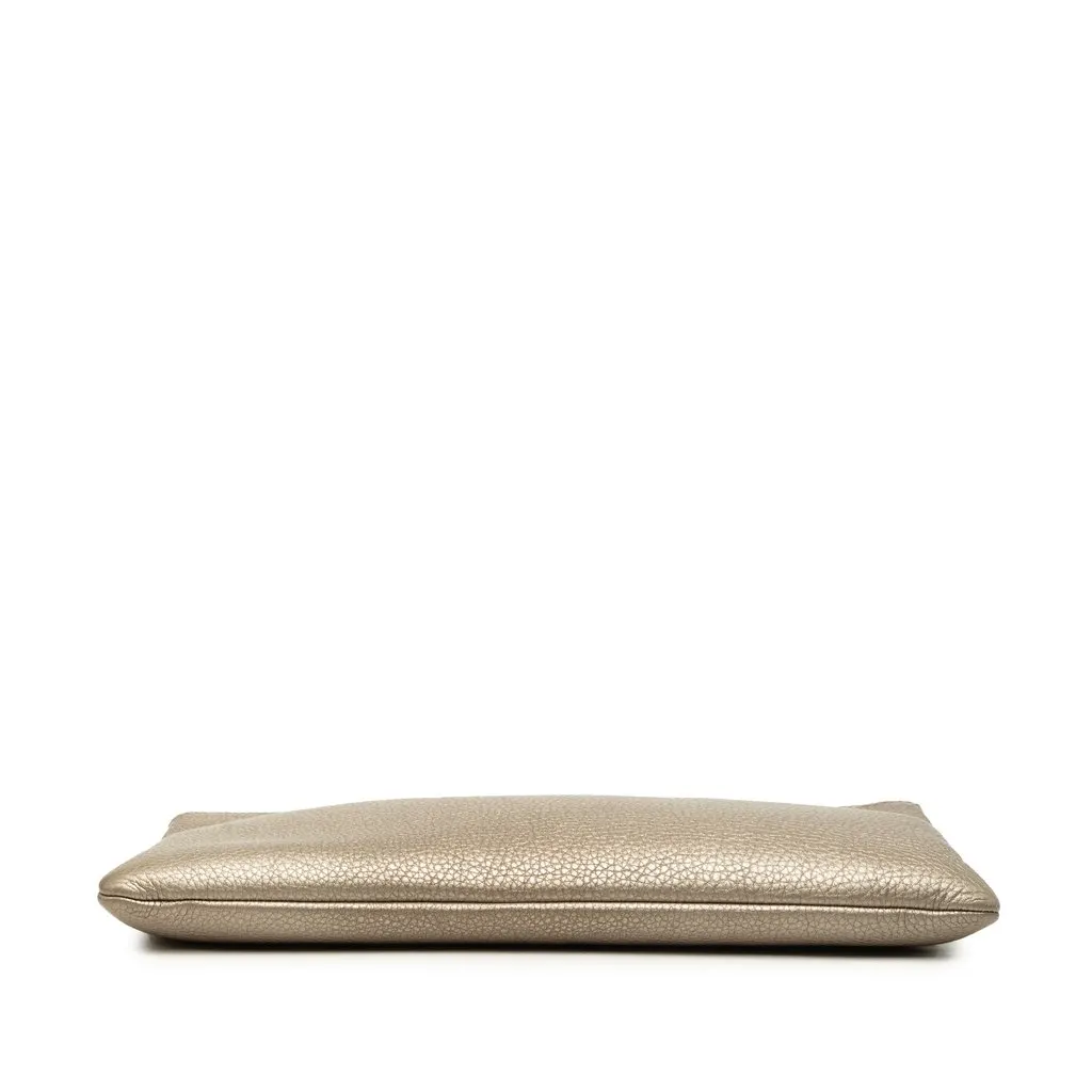 Gucci Calfskin Bamboo Tassel Clutch Gold Leather Very good - Inside View