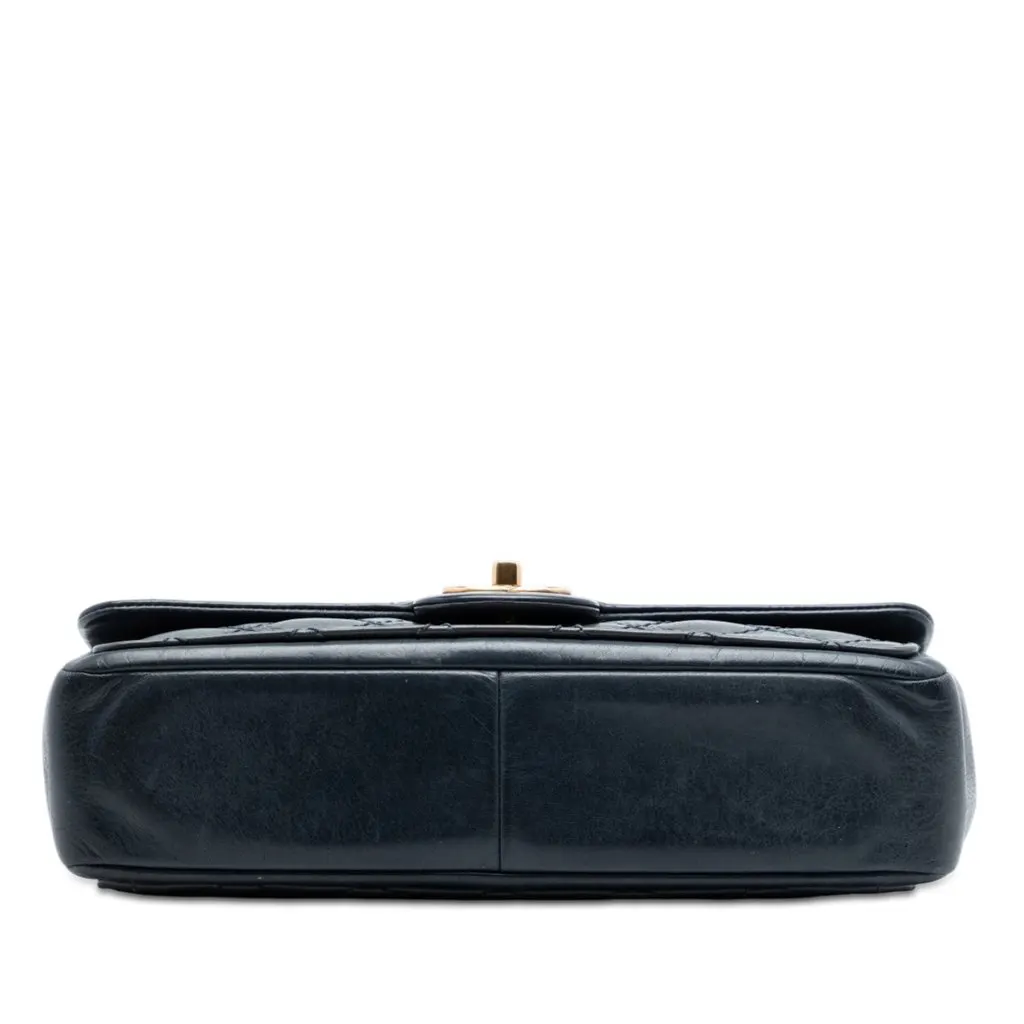 Chanel Medium CC Quilted Iridescent Calfskin Sheriff Star Flap Blue Leather Very good - Inside View