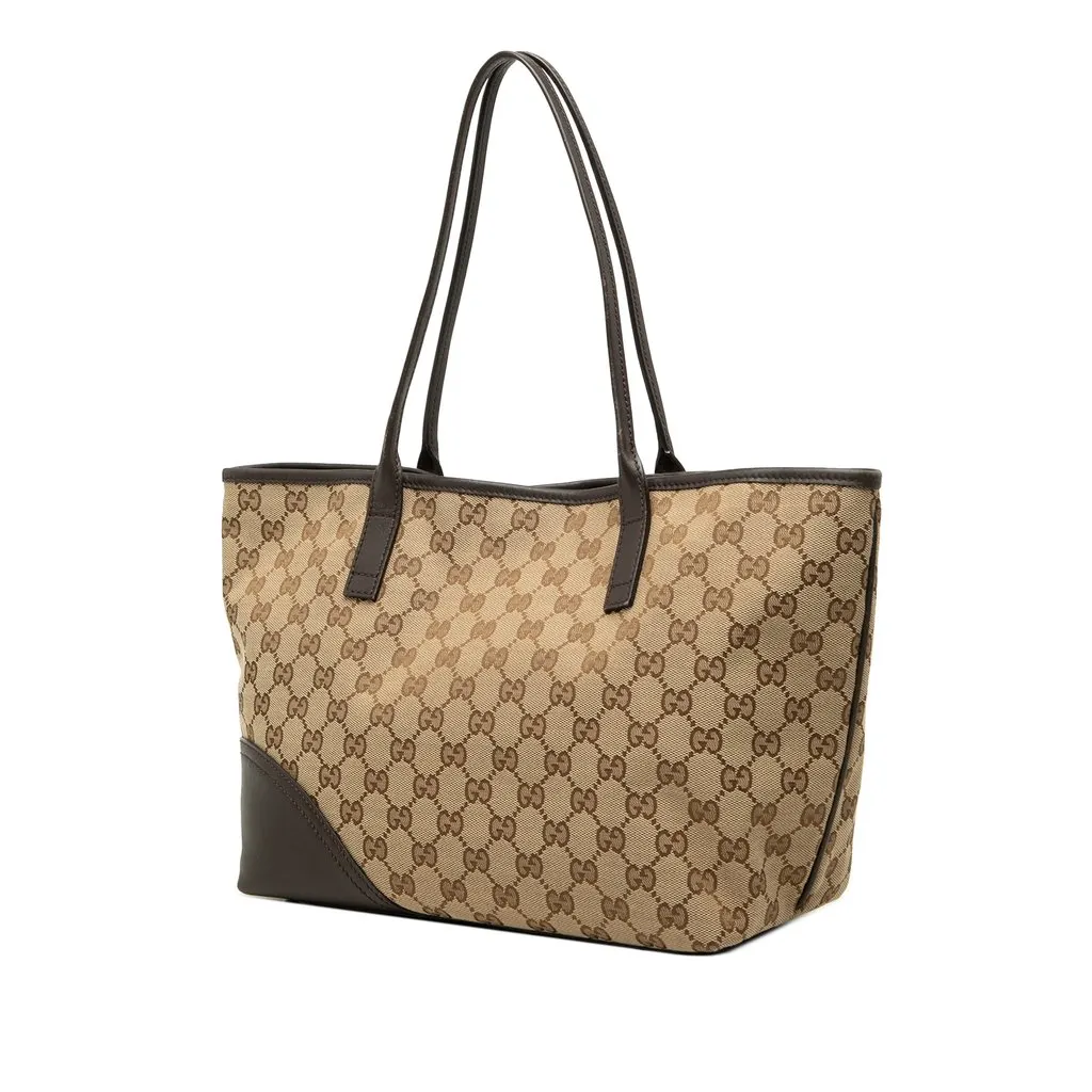 Gucci GG Canvas New Britt Tote Beige Canvas Good - Back View