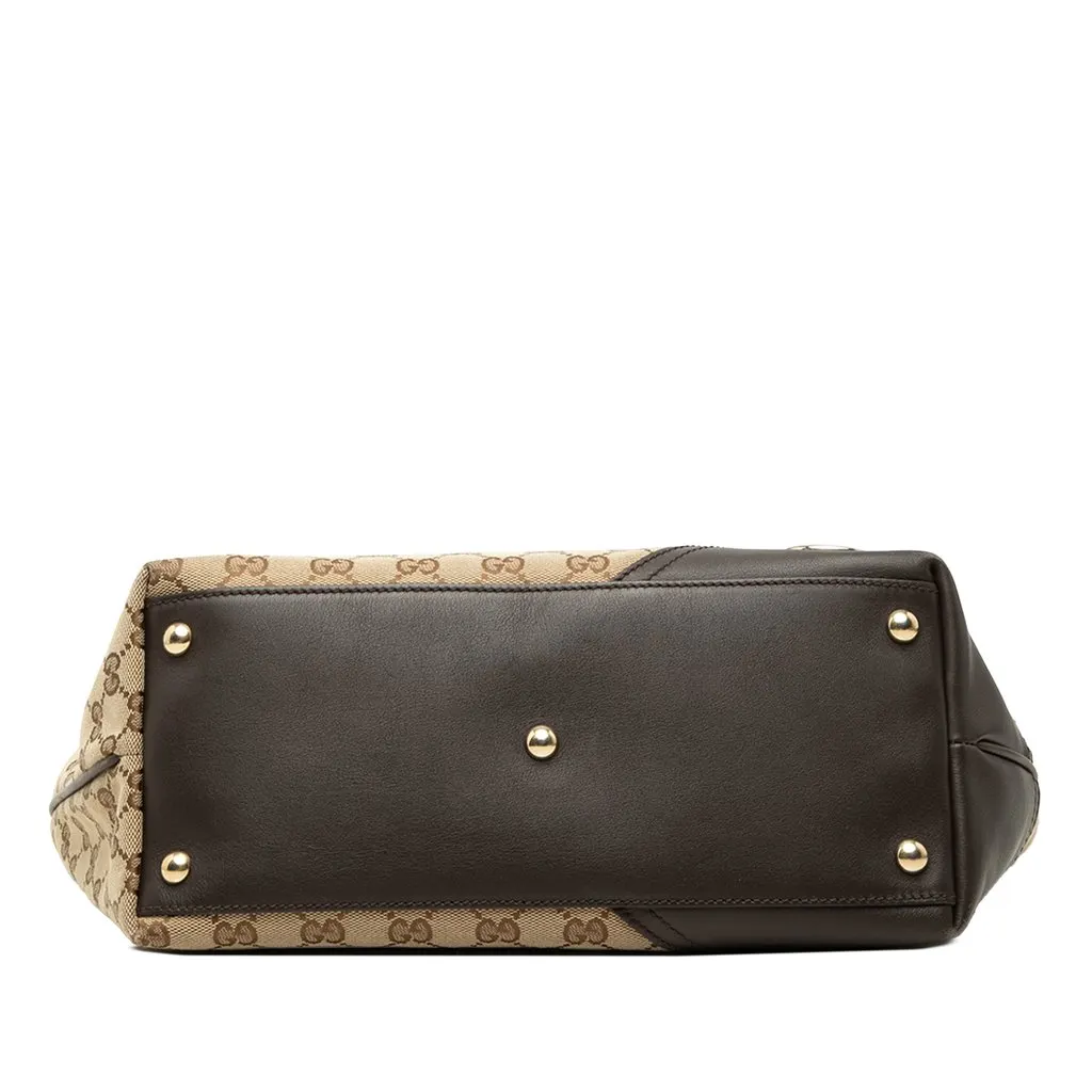 Gucci GG Canvas New Britt Tote Beige Canvas Good - Inside View