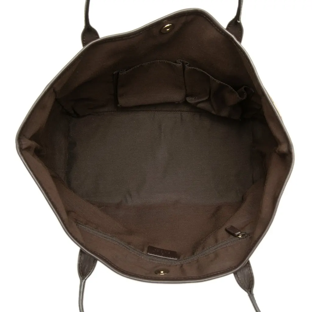 Gucci GG Canvas New Britt Tote Beige Canvas Good - Model View