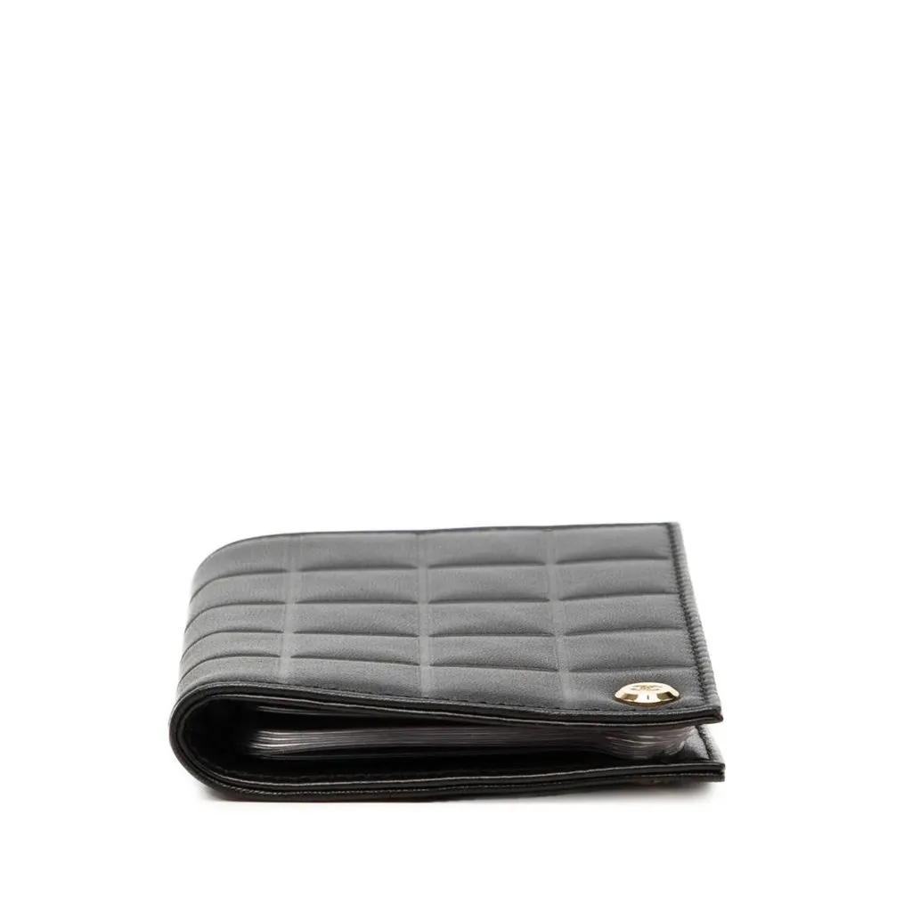 Chanel CC Chocolate Bar Lambskin Card Holder Black Leather Very good - Inside View