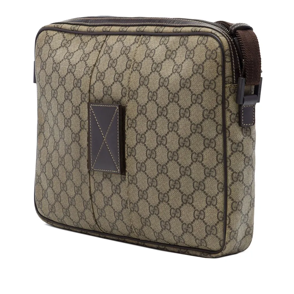 Gucci GG Supreme Interlocking G Crossbody Beige Very good - Back View