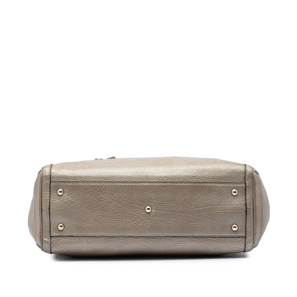 Gucci Metallic Grained Leather Bella Tote Gold Leather Very good - Inside View