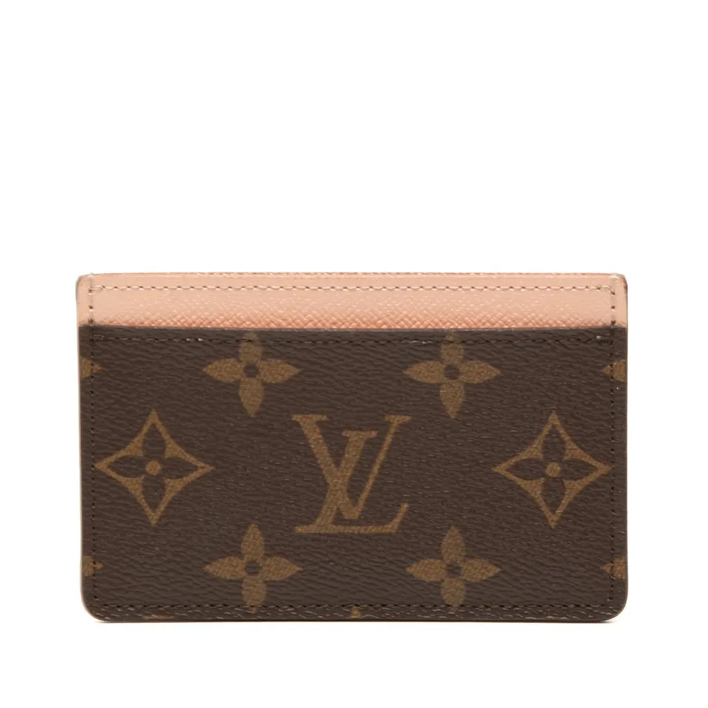 Louis Vuitton Monogram Card Holder Brown Very good - Front View