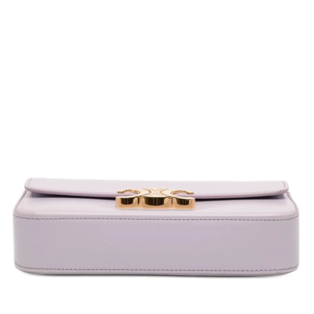 Celine Shiny Calfskin Claude Chain Shoulder Bag Purple Leather Very good - Inside View