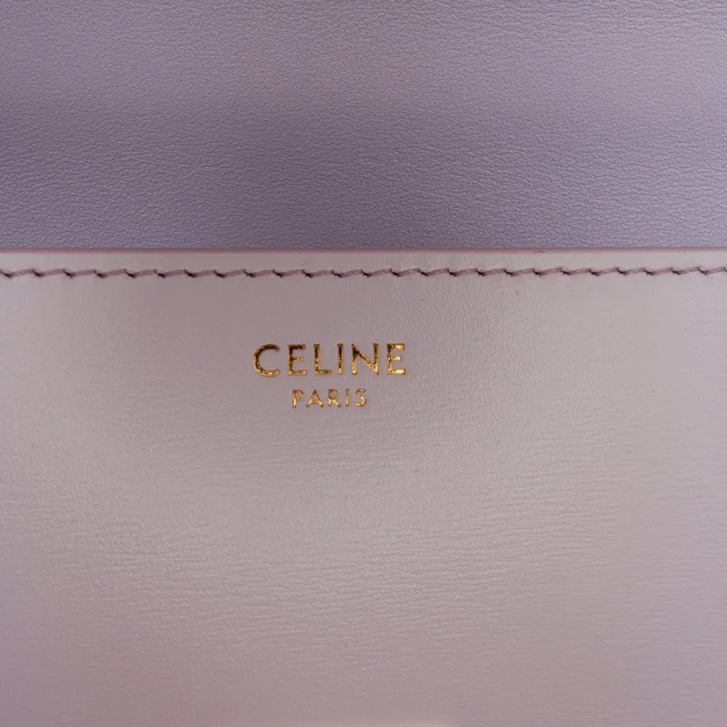 Celine Shiny Calfskin Claude Chain Shoulder Bag Purple Leather Very good - Box View