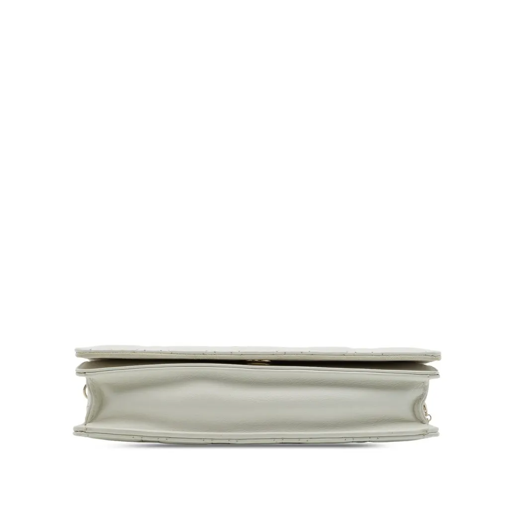 Dior DiorAmour Chinese Valentines Lambskin Cannage Lady Dior Clutch on Chain White Leather Very good - Inside View