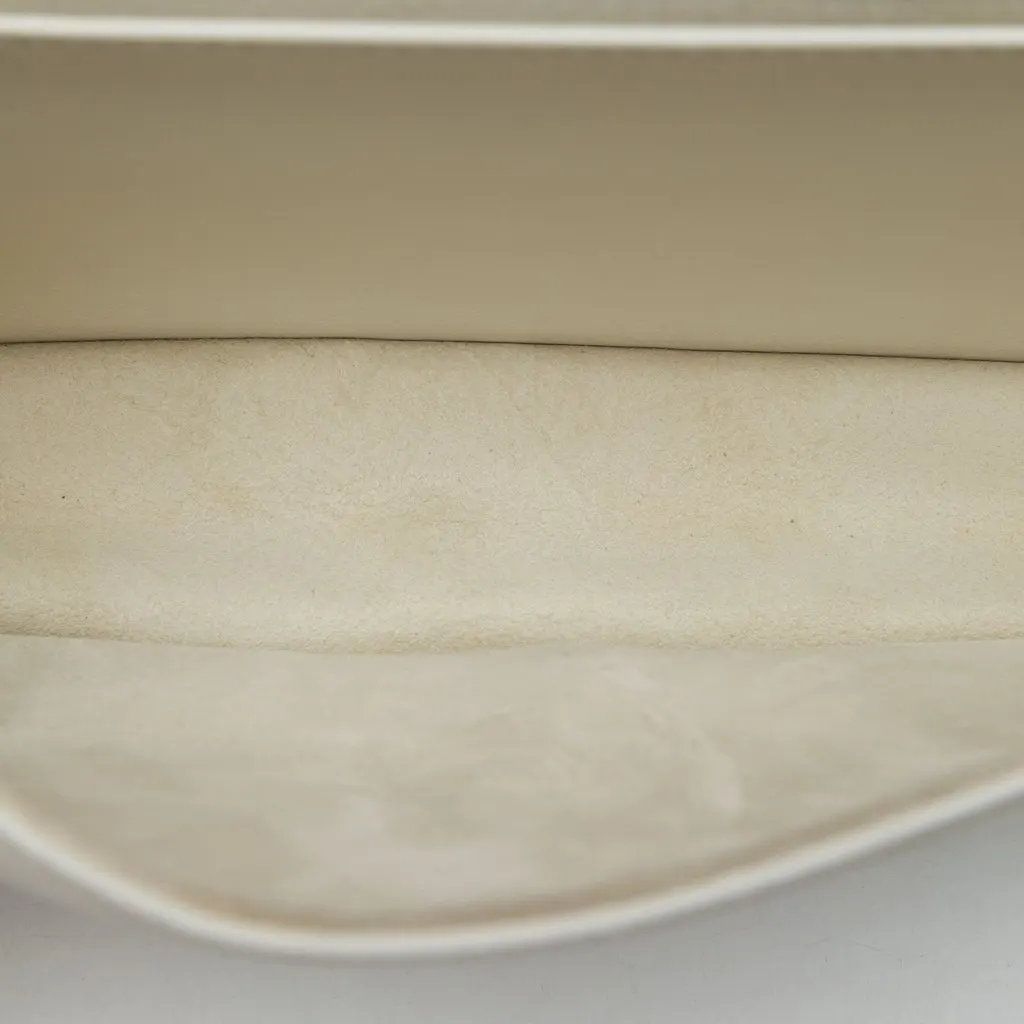Dior DiorAmour Chinese Valentines Lambskin Cannage Lady Dior Clutch on Chain White Leather Very good - Model View