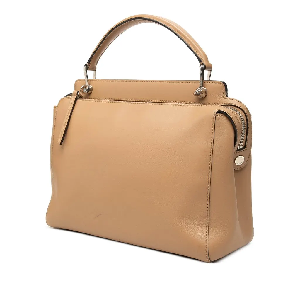 Fendi Medium Leather Flowerland Dotcom Satchel Brown Leather Good - Back View