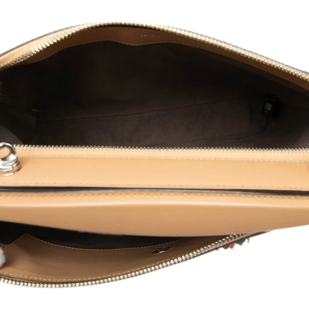Fendi Medium Leather Flowerland Dotcom Satchel Brown Leather Good - Model View