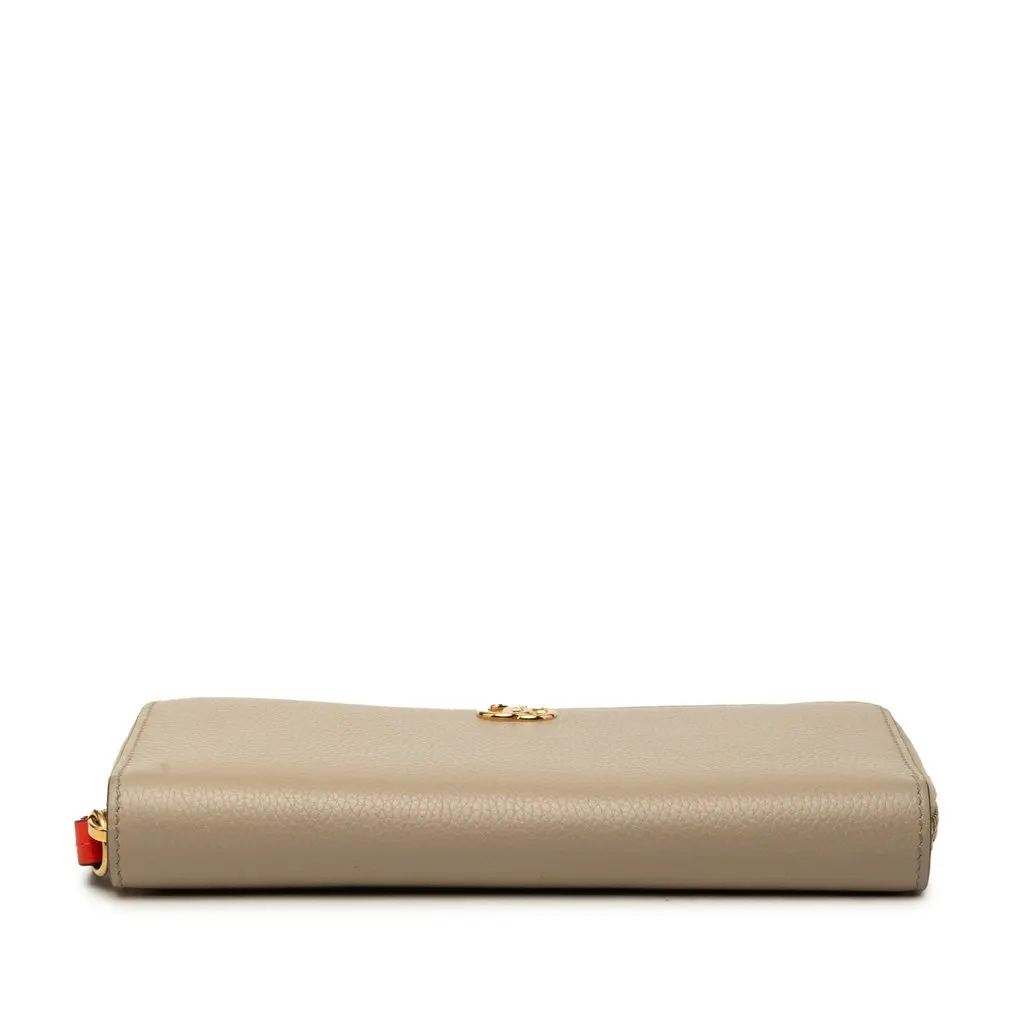 Gucci GG Marmont Calfskin Zip Around Wallet Beige Leather Very good - Inside View