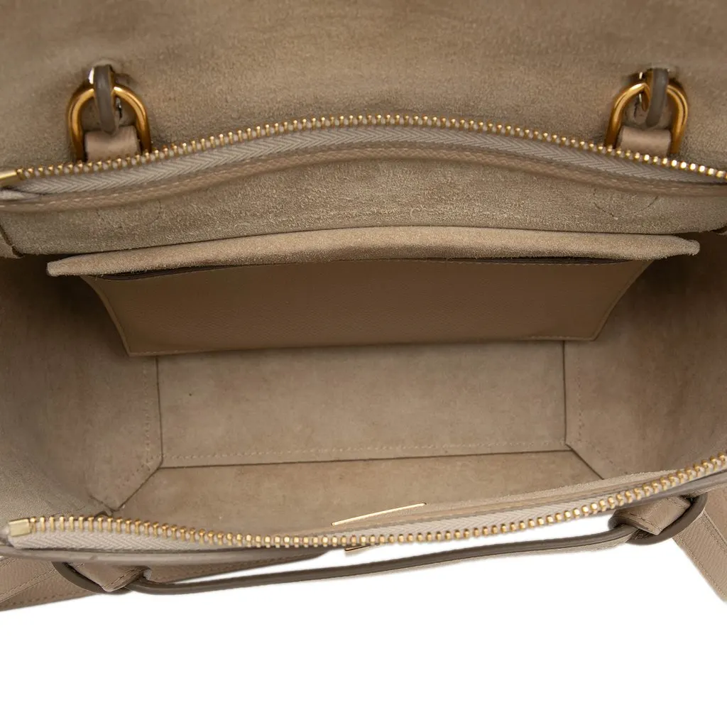 Celine Micro Grained Calfskin Belt Bag Beige Leather Very good - Model View