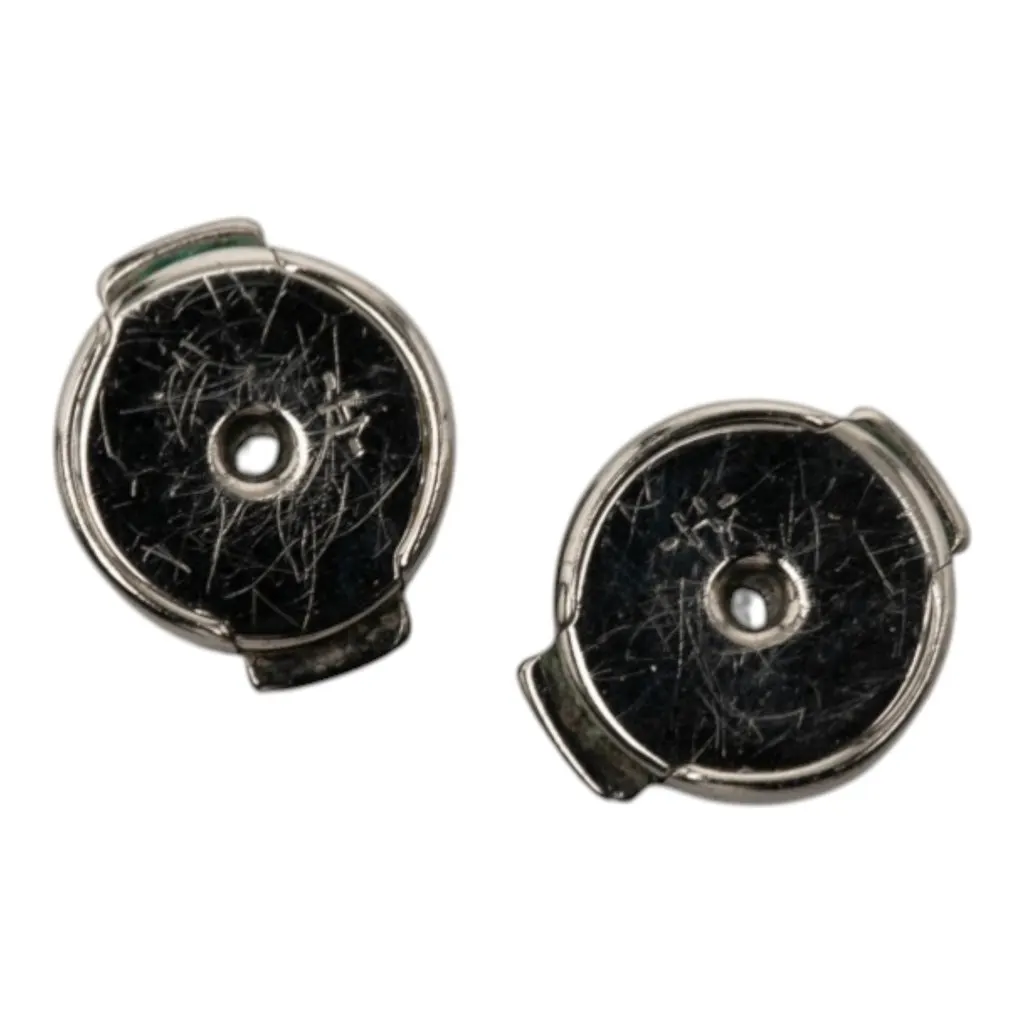 Hermès Palladium Plated Enamel Cage dH Cube Push Back Earrings Pink Metal Very good - Inside View