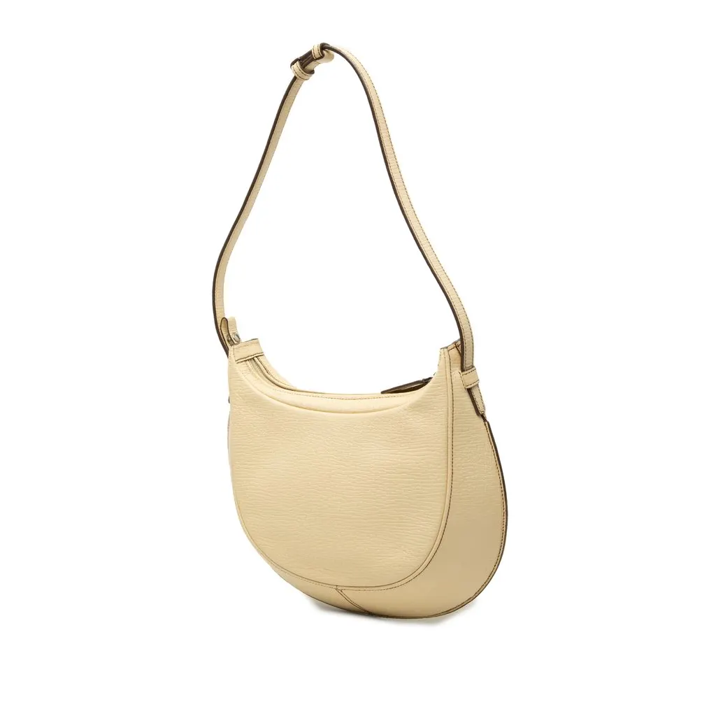 LOEWE Embossed Leather Logo Hobo White Leather Very good - Back View