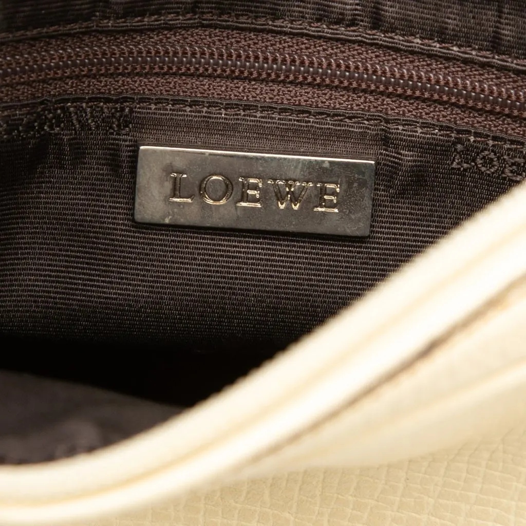 LOEWE Embossed Leather Logo Hobo White Leather Very good - Box View