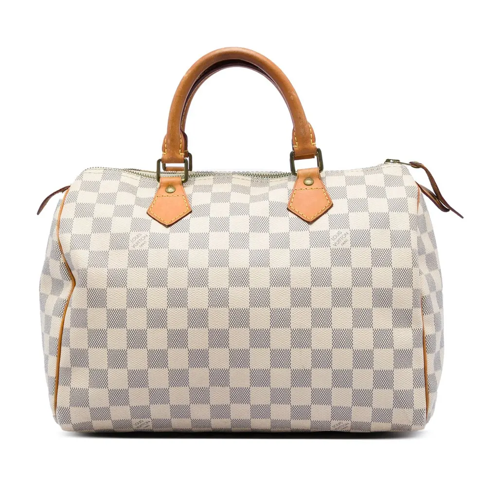 Louis Vuitton Damier Azur Speedy 30 White Very good - Front View