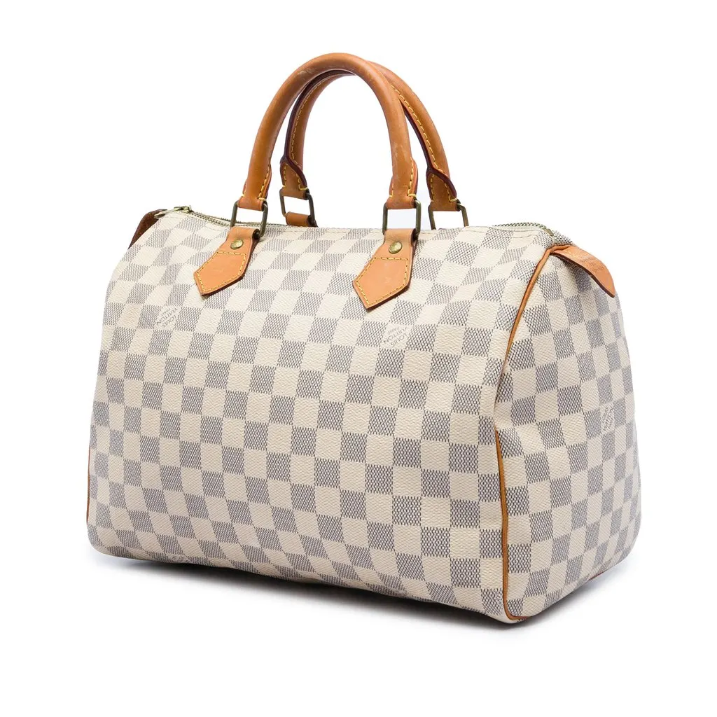Louis Vuitton Damier Azur Speedy 30 White Very good - Back View