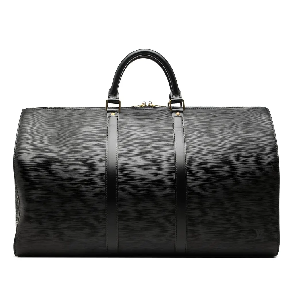 Louis Vuitton Epi Keepall 50 Black Leather Good - Front View