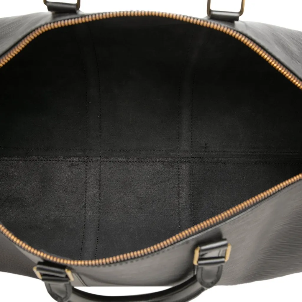 Louis Vuitton Epi Keepall 50 Black Leather Good - Model View
