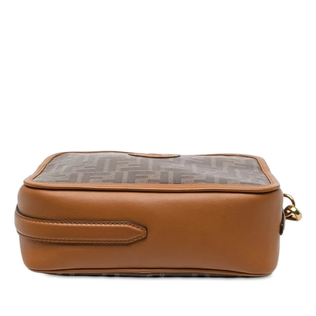 Fendi Glazed Fabric Vitello Century FF 1974 Camera Bag Brown Canvas Very good - Inside View