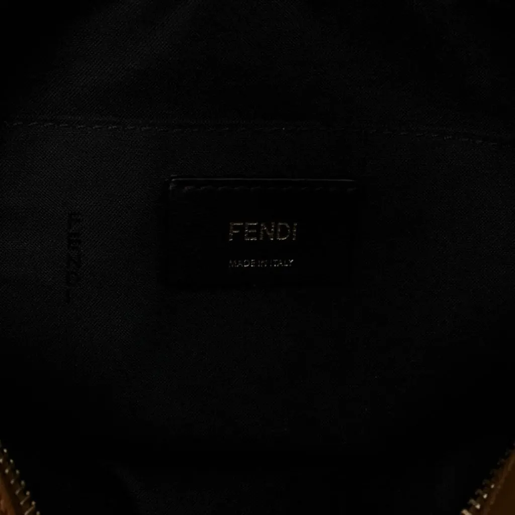 Fendi Glazed Fabric Vitello Century FF 1974 Camera Bag Brown Canvas Very good - Model View