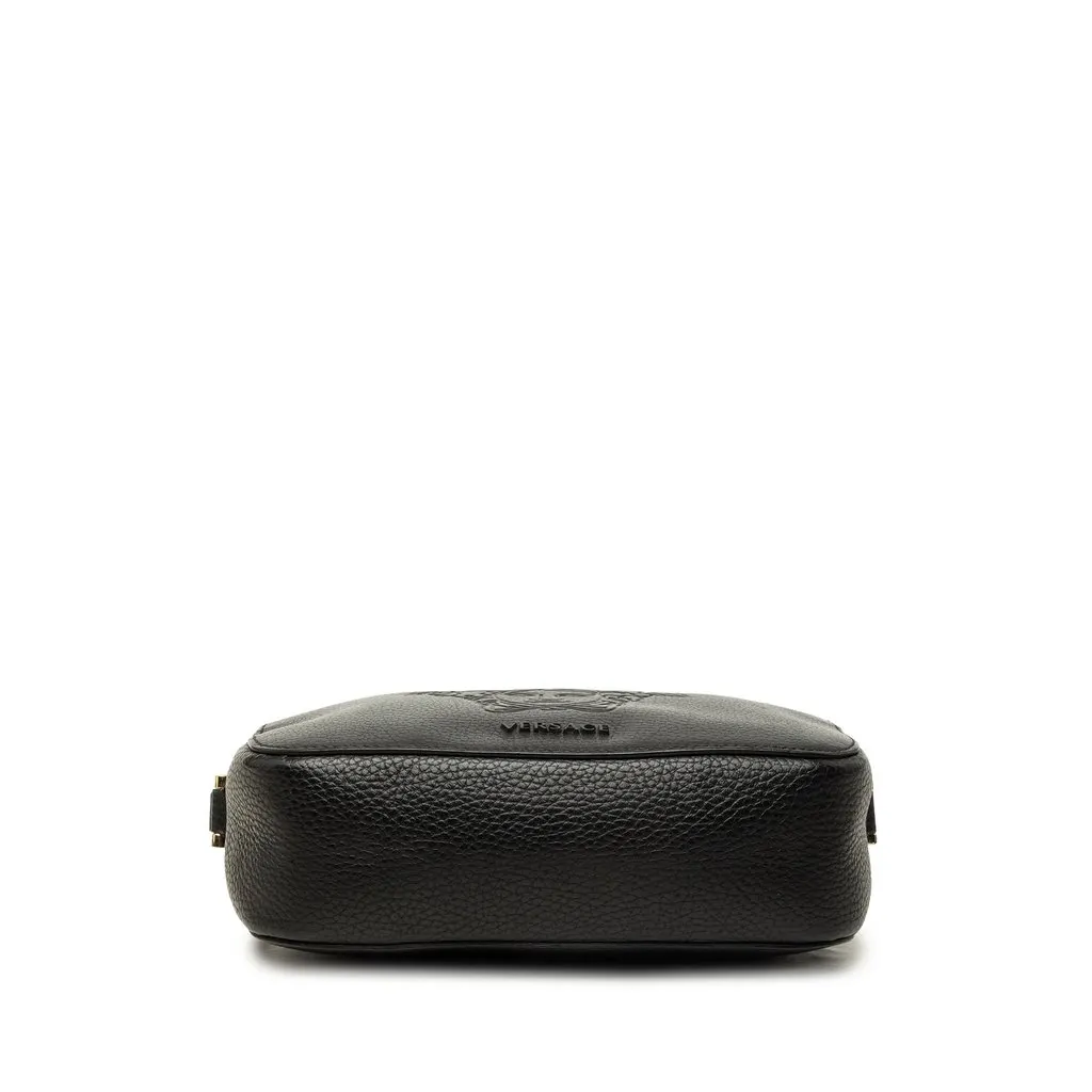 Versace Embossed Leather Palazzo Medusa Camera Bag Black Leather Good - Inside View