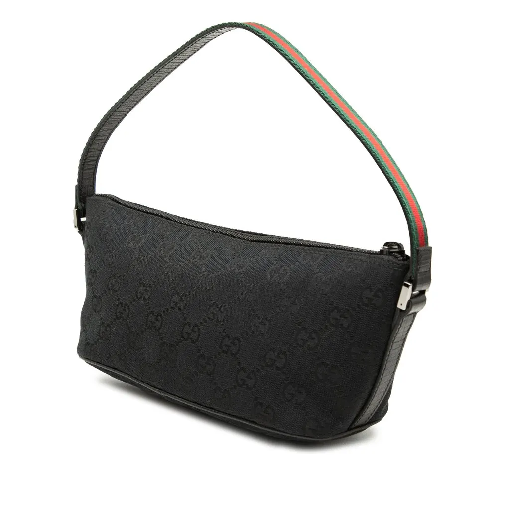 Gucci GG Canvas Web Boat Black Very good - Back View