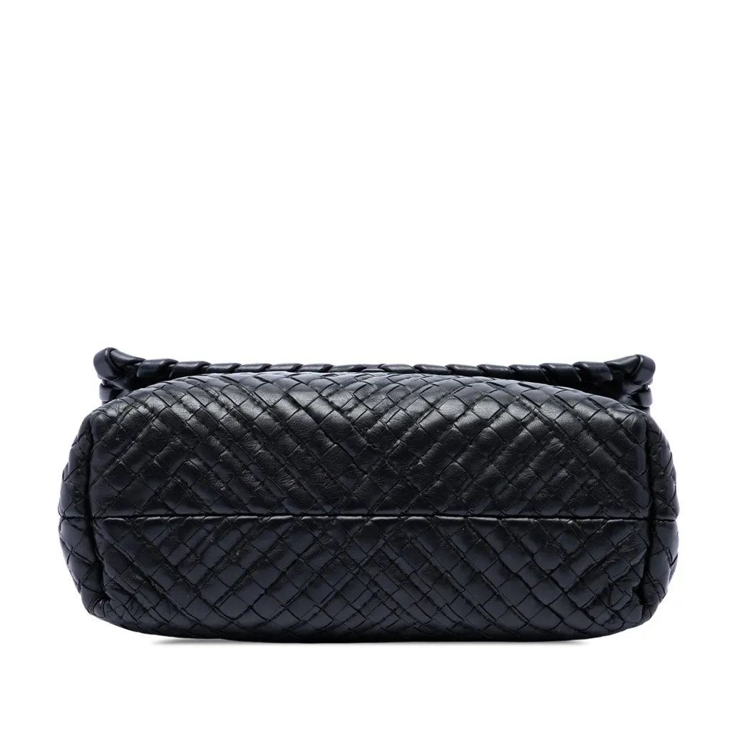 Bottega Veneta Small Nappa Intrecciato Boutis Olimpia Shoulder Bag Black Leather Very good - Inside View