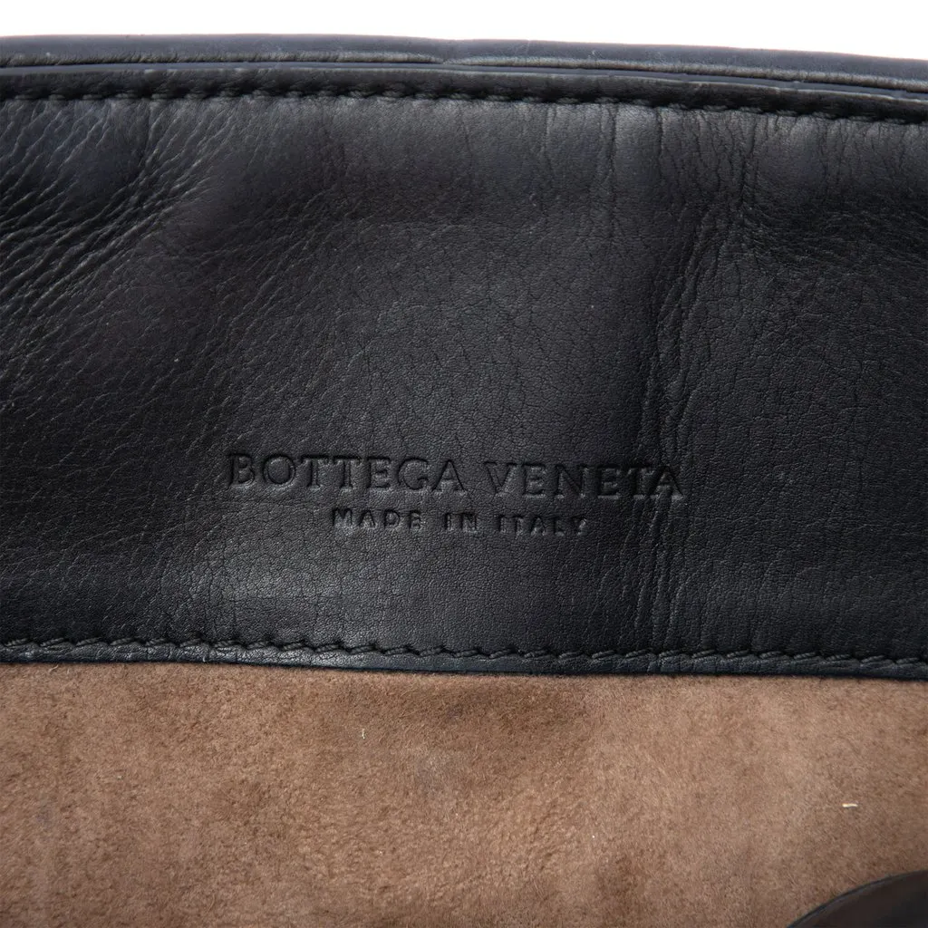 Bottega Veneta Small Nappa Intrecciato Boutis Olimpia Shoulder Bag Black Leather Very good - Box View
