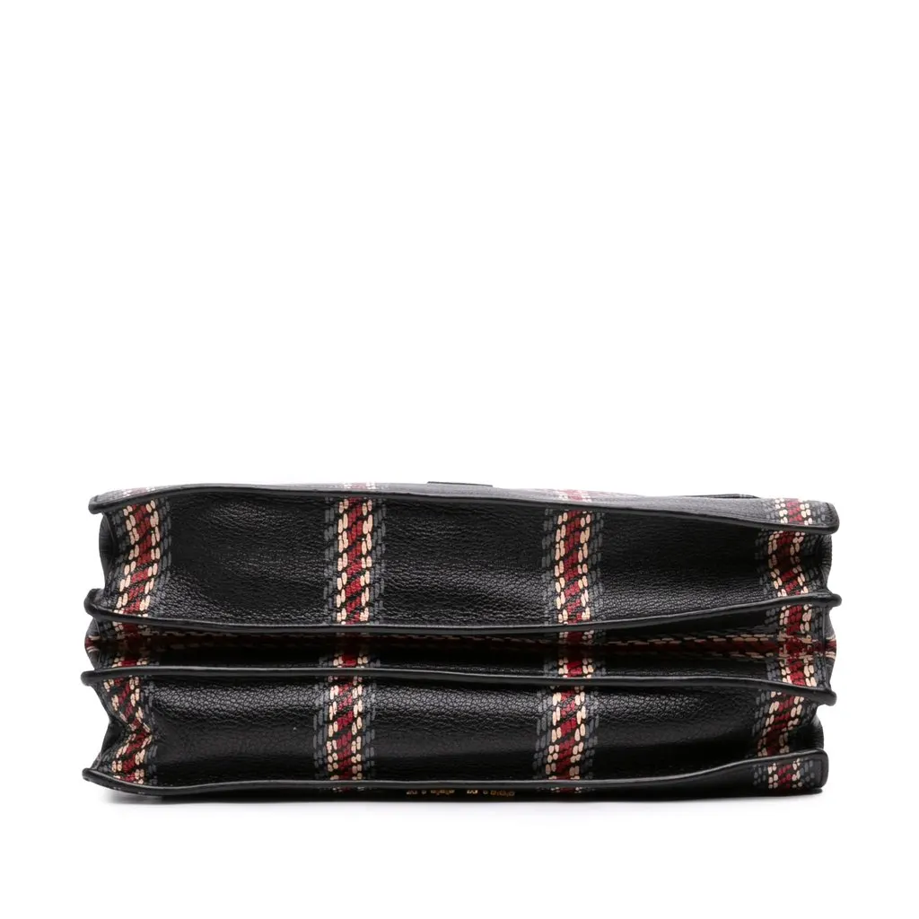 Miu Miu Printed Goatskin Madras Top Handle Bag Black Leather Very good - Inside View