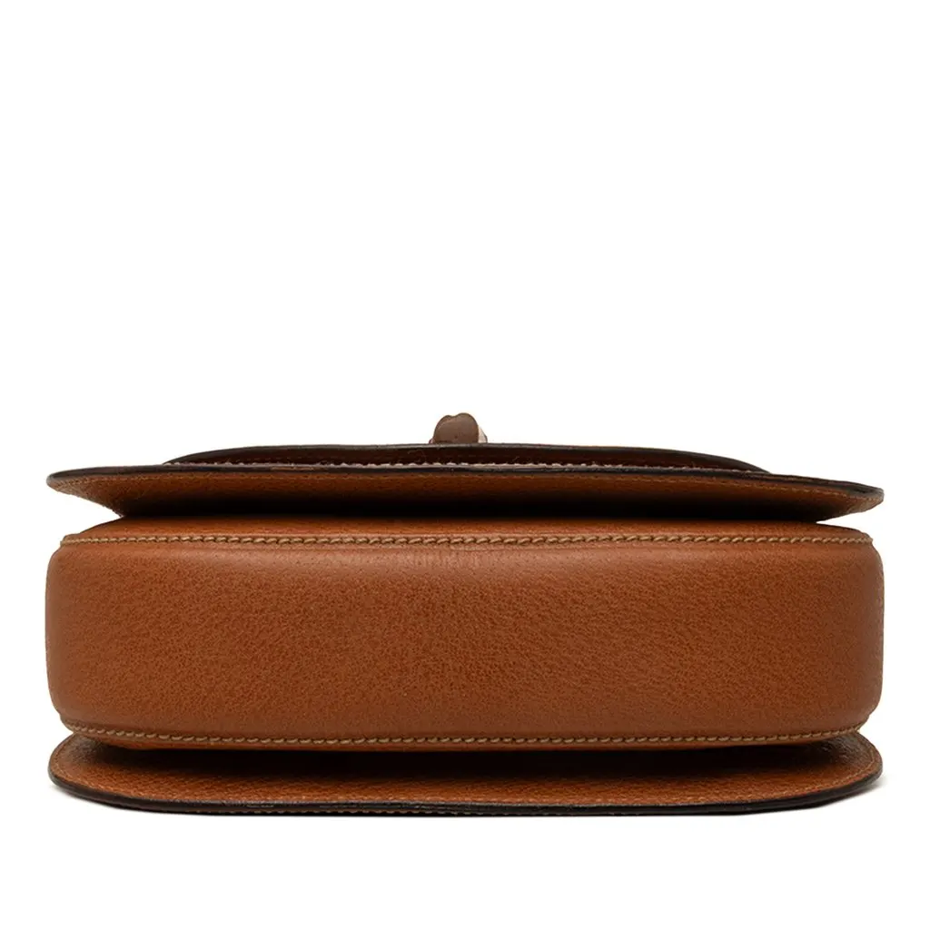 Gucci Small Grained Calfskin Bamboo Night Brown Leather Good - Inside View